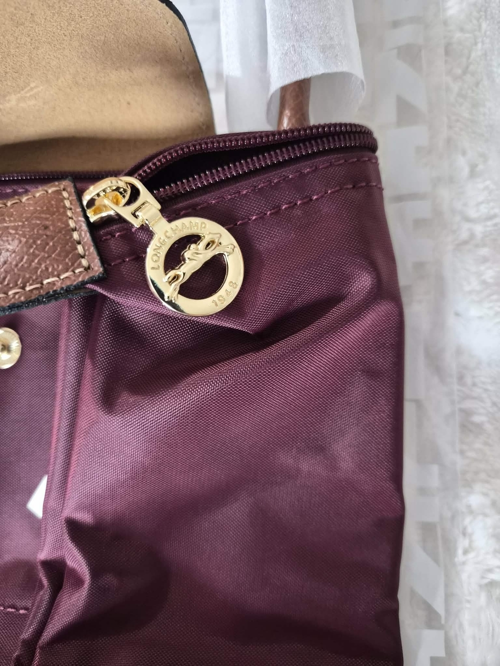 Longchamp Le Pliage Small Foldable Tote - Burgundy - Picture 4 of 11